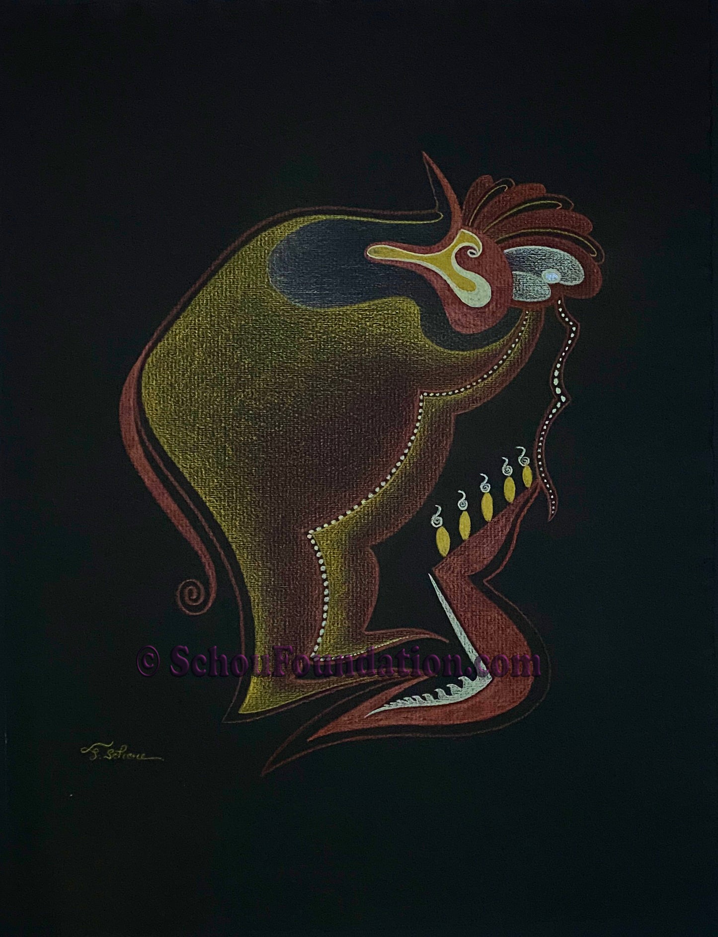 "Feeding the Young", Original, Black Paper Series