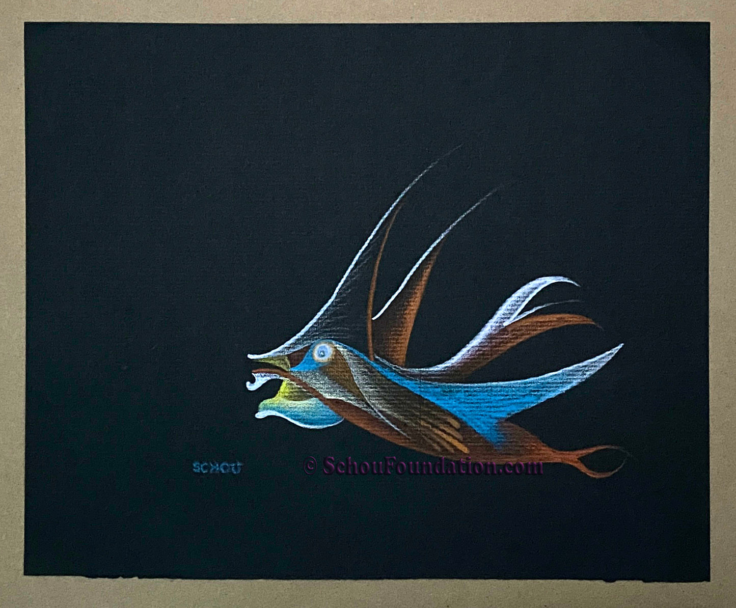 "The Fish", Original, Black Paper Series