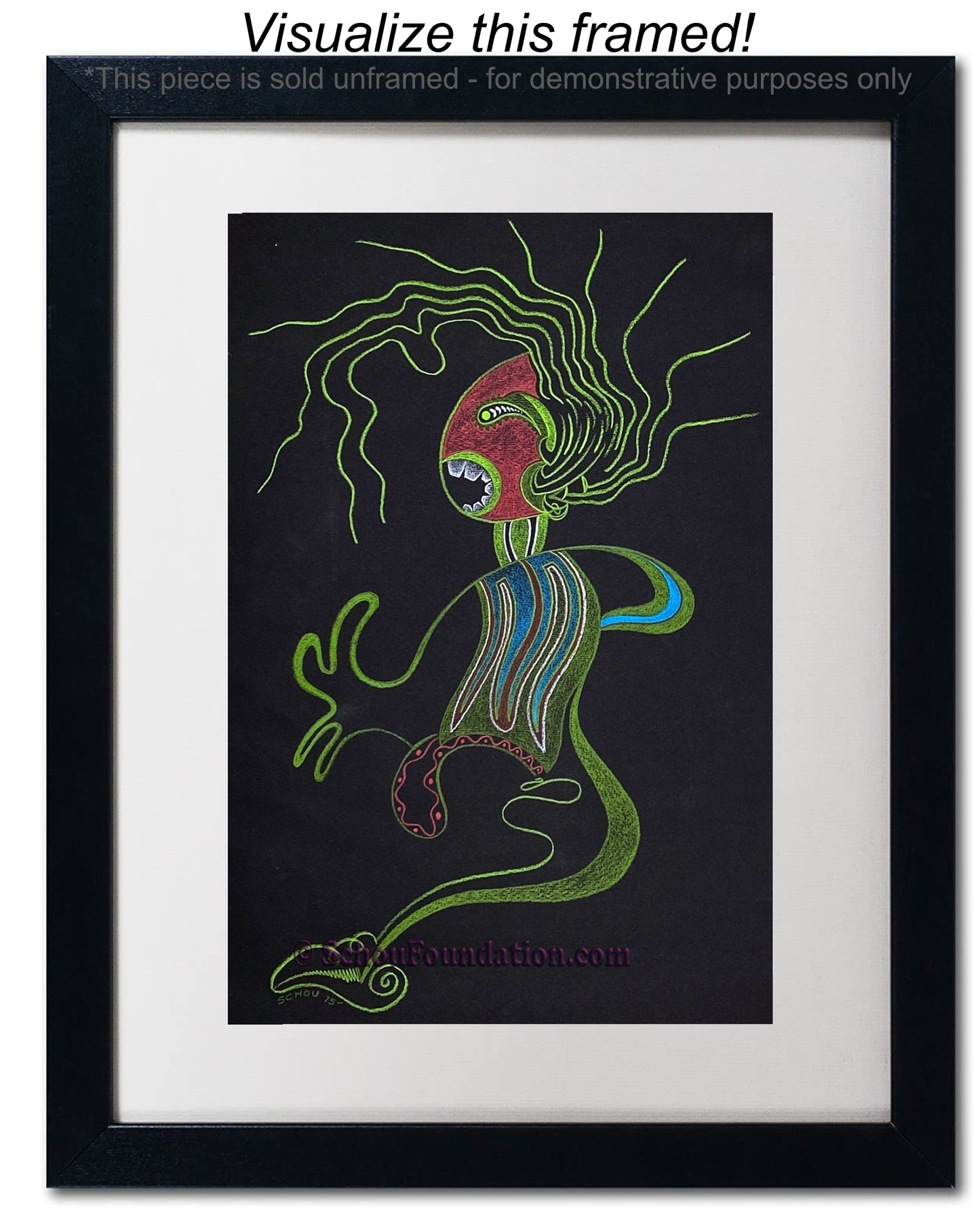 "Untitled", Original, Black Paper Series (Matted)