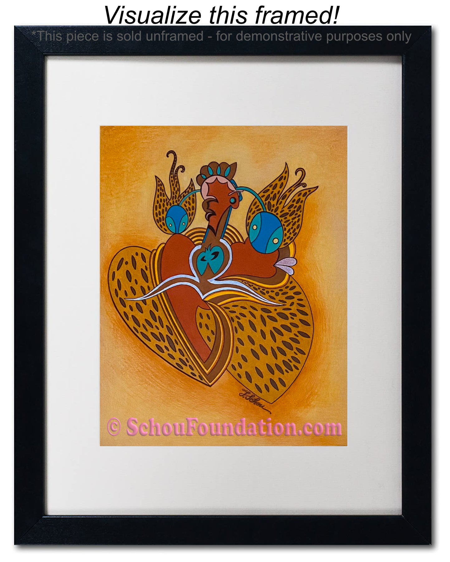 "Love Birds In Flight", Original, White Paper Series