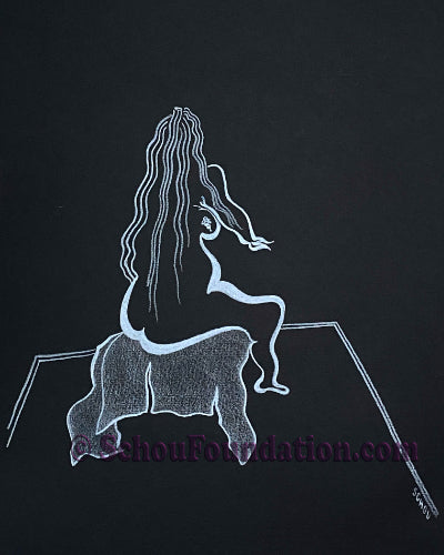 "Little Miss Who's Her Face", Original, Black Paper Series