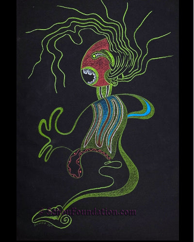 "Untitled", Original, Black Paper Series (Matted)